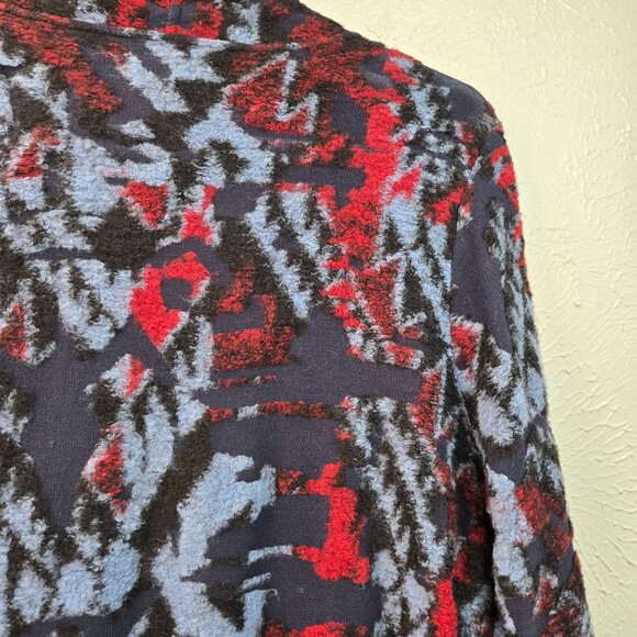 Lucky Brand Southwestern Cardigan Sweater M Blue Draped Boho Aztec Hippie Top - Picture 11 of 14